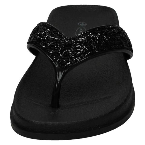 Spot On Ladies Spot On Glittery Toepost Flip Flops F00246