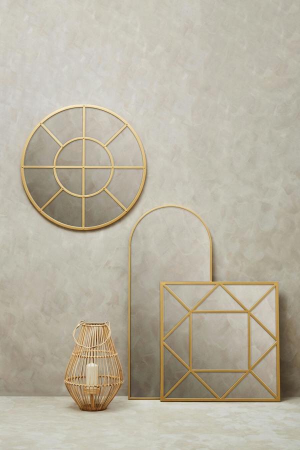 Interiors by Premier Descartes Gold Finish Round Wall Mirror