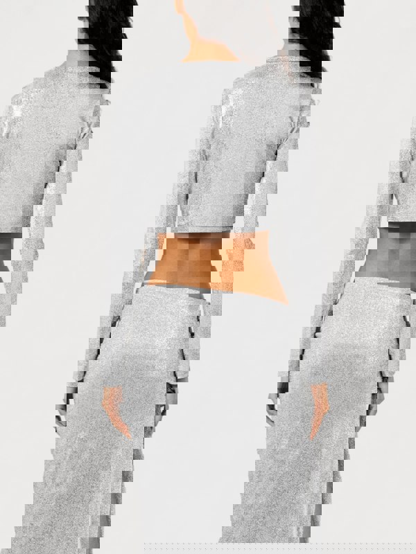 Rabanne Cropped Long Sleeve Top Silver - Supplied FashionRabanne