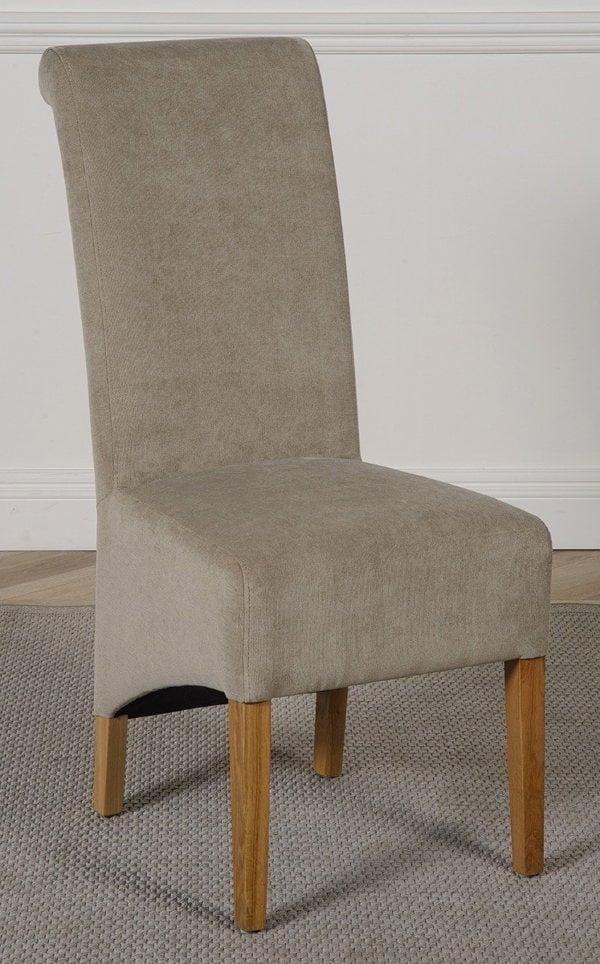 That's Furniture Oslo 90 x 90cm Small Square Oak Dining Set with Montana Fabric Chairs