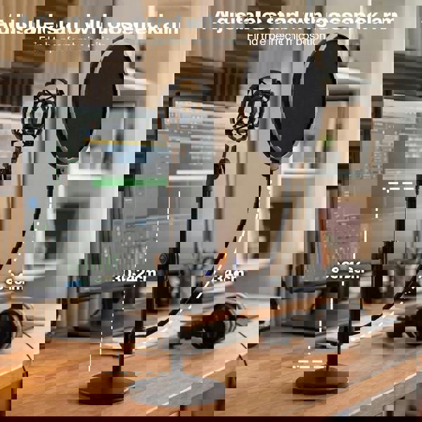 Levede Desktop Microphone Stand Adjustable Mic Clip Desk Pop Filter Shock Mount