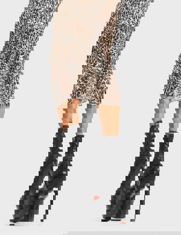 Lamoda Join The Club Platform Ankle Boots Black PU, Trendy High Heel Boots