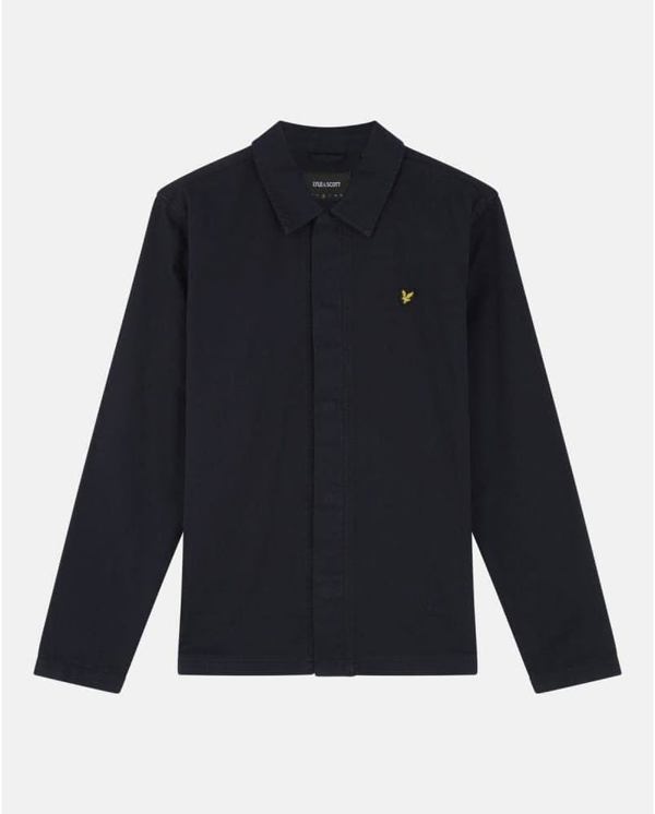 Lyle & Scott Washed Drill Overshirt Jacket - Navy Blue