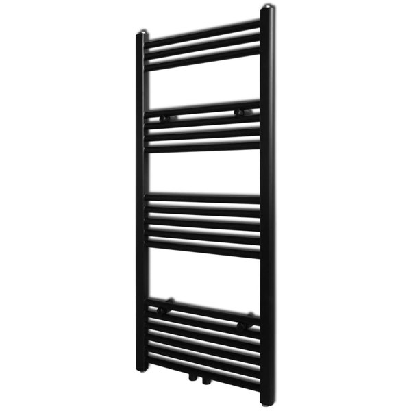 Berkfield Black Bathroom Central Heating Towel Rail Radiator 500x1160mm