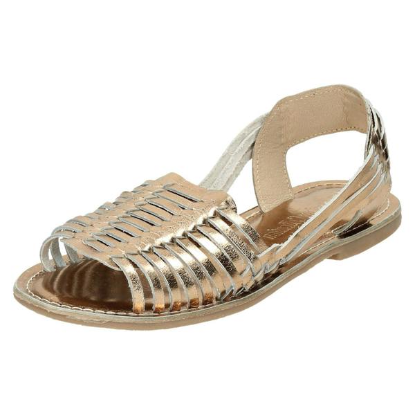 Leather Collection Ladies Leather Collection Flat Weaved Slingback Sandal