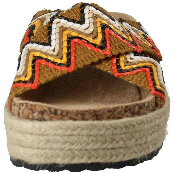 Spot On Ladies Spot On Platform Cross Over Strap Mule