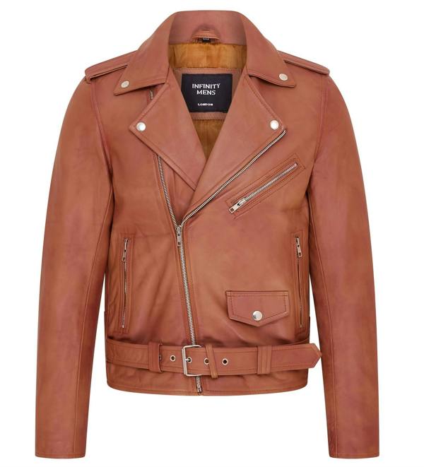 Infinity Leather Mens Classic Brando Leather Biker Jacket - Heinola