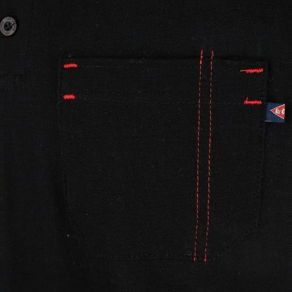 Lee Cooper Mens Pique Polo Shirt - Black - 