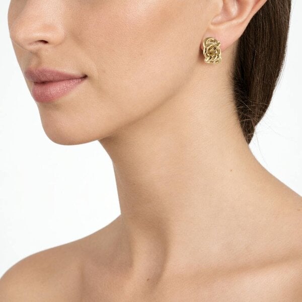Cachet London Link Gold Clip On Earrings