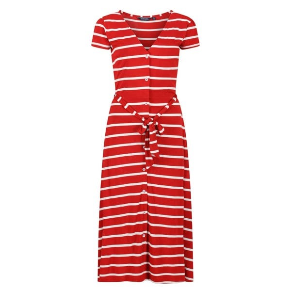 Regatta Women's Maisyn Stripe Shirt Dress - True Red/White