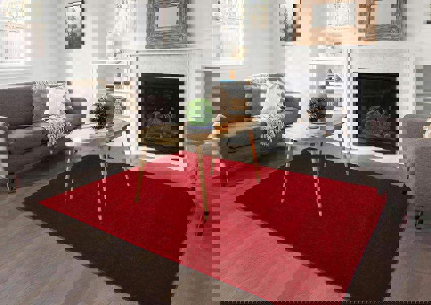 Smart Living Polyester Shaggy Rug - Red