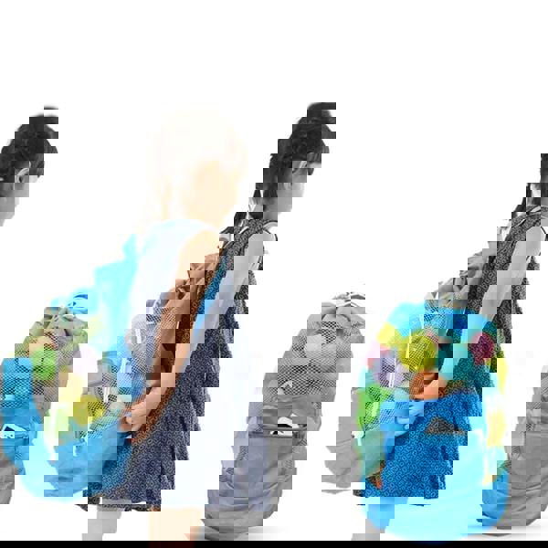 Aquarius Doodle Kids Blue Nylon Toy Storage Bag 60 Portable Play Mat Organizer