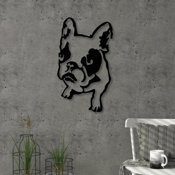 Decortie Modern Metal Wall Art Dogo Home Ornament Decorative Minimalist Design Hanging Wall Sculpture, Black