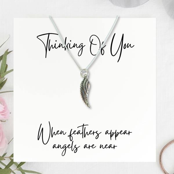 Aye Do Gifts Angel Feather Sterling Silver Necklace & Gift | When Feathers Appear Angels are Near