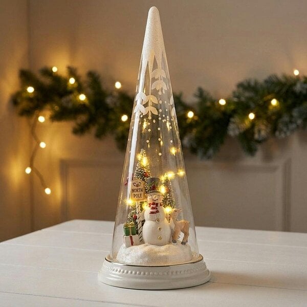 Garden Greatness Light Up Snowman Cone Decoration