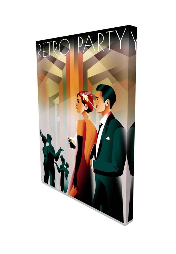 New Product Couple at a party in the style of the early 20th century. Retro party (Canvas Prints)  - Andrew Lee Home and Living Homeware