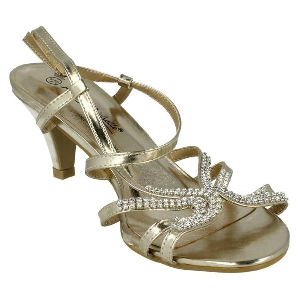 Anne Michelle Ladies Anne Michelle Diamante Detail Cross Over Heels