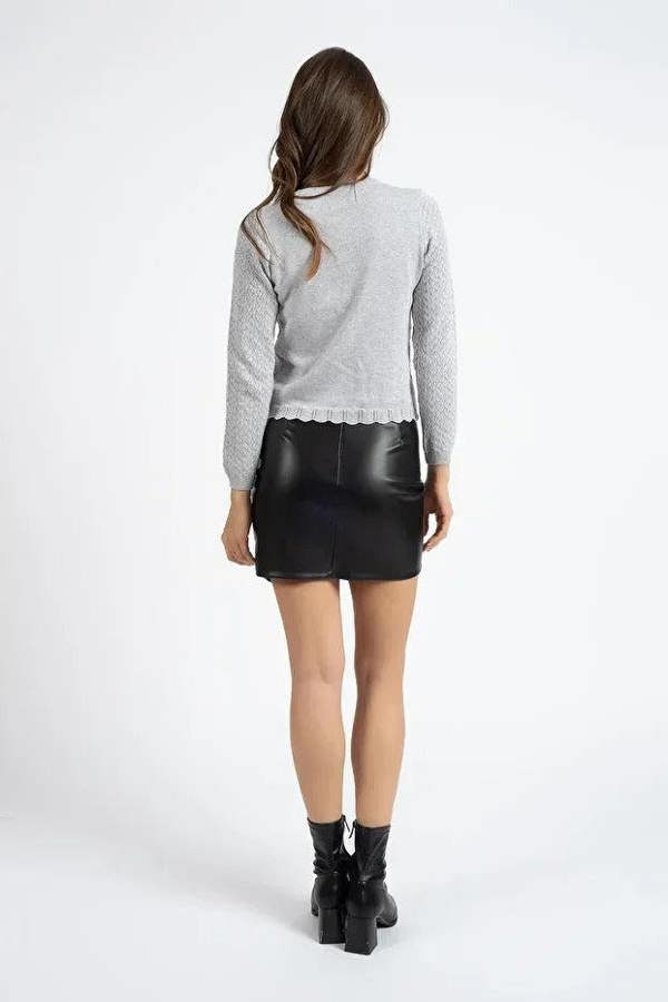 Hoxton Gal Lightweight Knit Cardigan in Grey