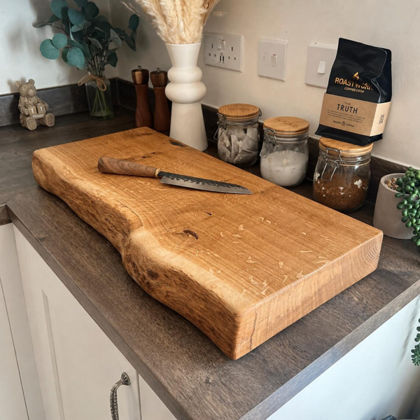 Giraffes & Craftz XL Thick Oak Live Edge James Martin Style Chopping Board Block