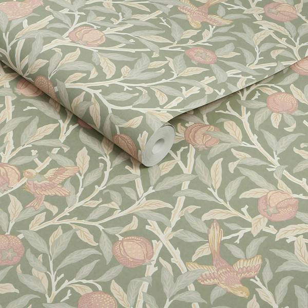 William Morris At Home Bird & Pomegranate Wallpaper | Rose Garden