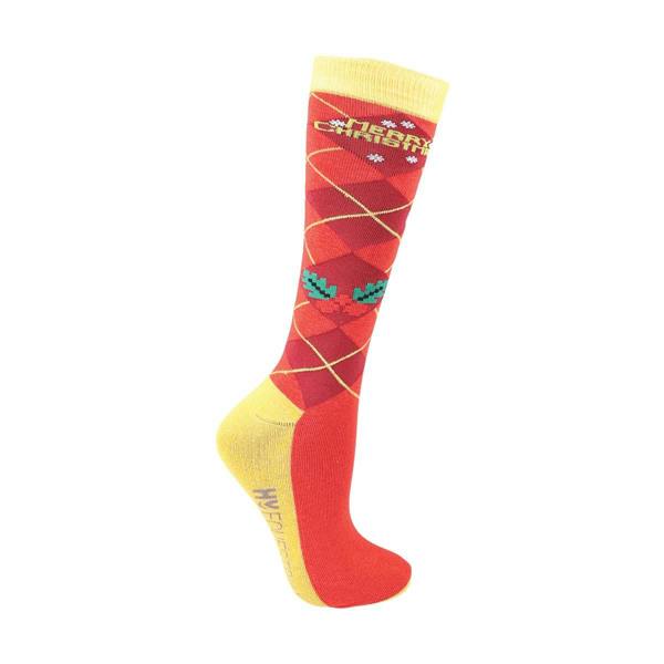 HyFASHION Womens/Ladies Christmas Socks - Red/Green/Gold - 