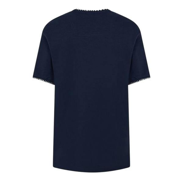 Threadbare Mens Perth Knitted T-Shirt - Navy/Ecru - 