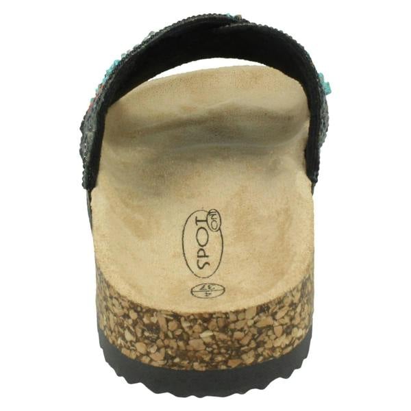 Spot On Ladies Spot On Beaded Mules F00347