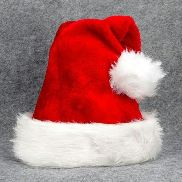 Standard Red Christmas Santa Hat with White Trim and Bobble, Free Size Felt Festive Headwear image 4