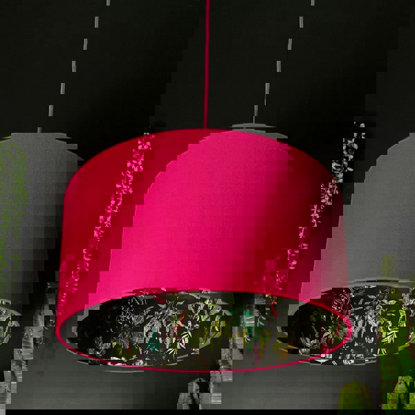 Carbon Deadly Night Shade Silhouette Lampshade in Pomegranate. Designed and Handmade by Love Frankie