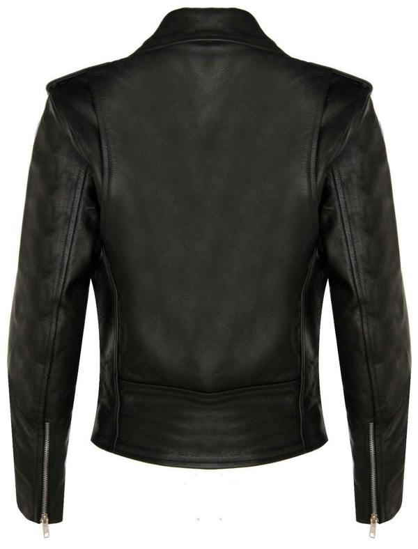 Womens Cowhide Leather Biker Jacket-Mansfield - Upperclass Fashions 
