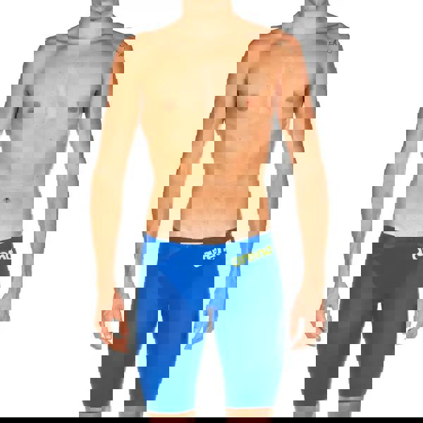 Arena Powerskin Carbon Air 2 Jammer in blue with green logo