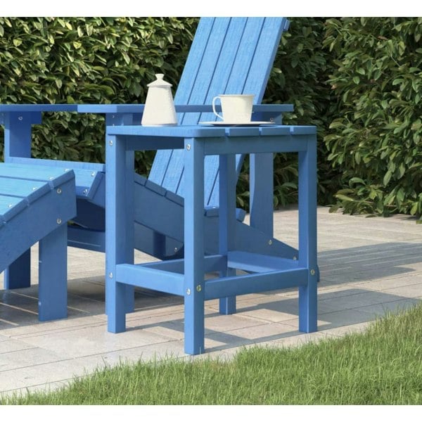 Berkfield Garden Adirondack Table Aqua Blue 38x38x46 cm HDPE