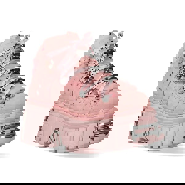 New Rock M-106-C158 Pink Platform Gothic Punk Ankle Boots