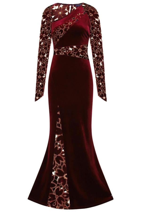 HotSquash Velvet Embroidered Gown