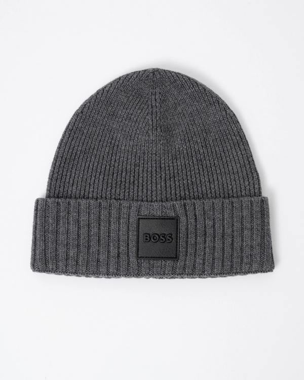 BOSS Orange Flavio Mens Beanie in Medium Grey 030