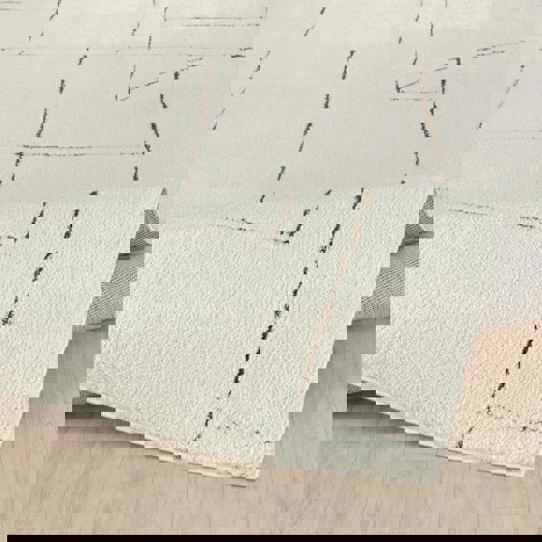 Livabliss Freud-Modern Ivory Brown High Pile Rug