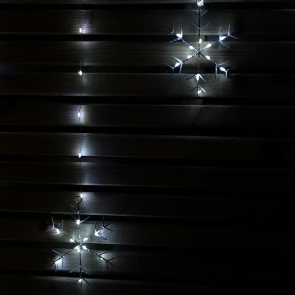 Samuel Alexander 1.2m Battery Operated Snowflake Curtain Christmas Lights with 147 White LEDs
