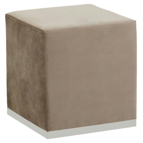 Interiors by Premier Hagen Mink And Silver Square Stool