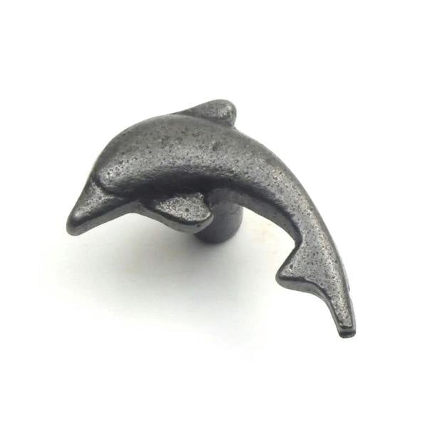 Small Cast Iron Dolphin Cabinet Knob - Approx 50mm