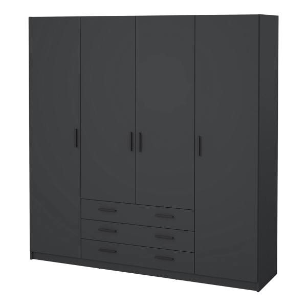 Furniture To Go Sprint Wardrobe with 4 Doors + 3 Drawers in Matt Grey
