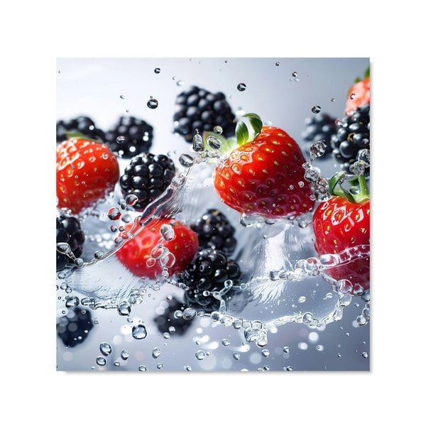 Warren Reed - Designer Splash of Freshness: Berries in Water Kitchen Splashback