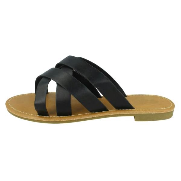 Savannah Ladies Savannah Wide Fitting Flat Strappy Mules F00387