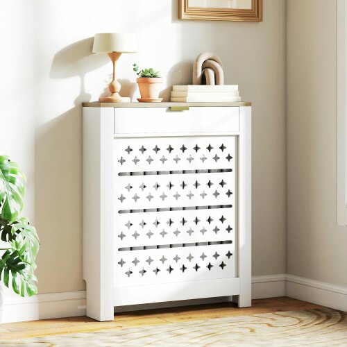 HOMCOM Heater Cover with Flip Drawer and Top Shelf 78 x 19 x 95.5 cm White