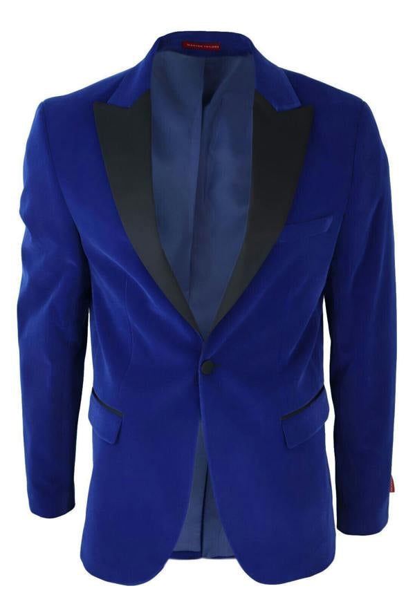 TruClothing Mens Blue Velvet Dinner Tuxedo Suit Jacket Blazer