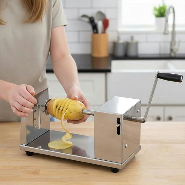Dragodirect Manual Stainless Steel Potato Spiral Slicer with Tornado Skewers