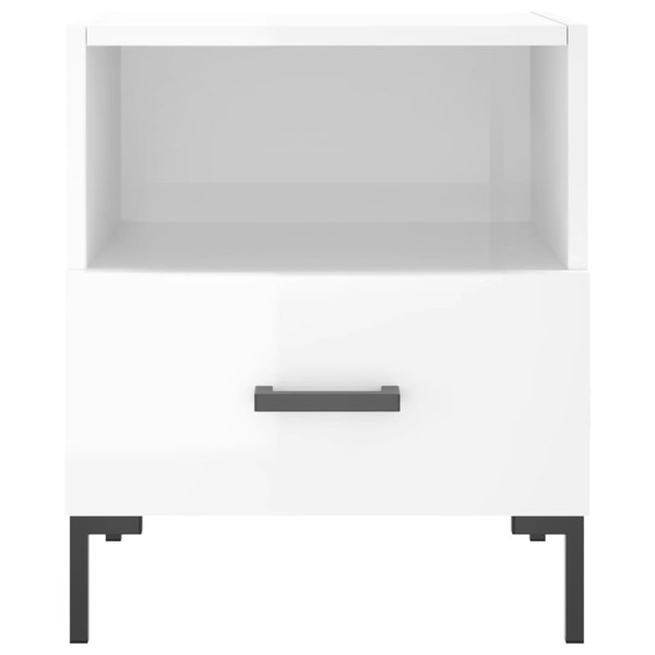 Berkfield Bedside Cabinets 2 pcs High Gloss White 40x35x47.5 cm Engineered Wood