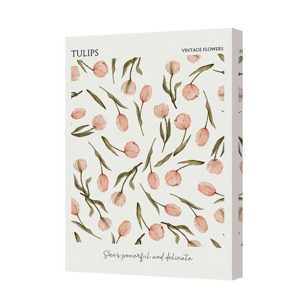 Benjamin Tate Design Tulips Vintage Flowers Canvas Wall Art She Is Powerful And Delicate