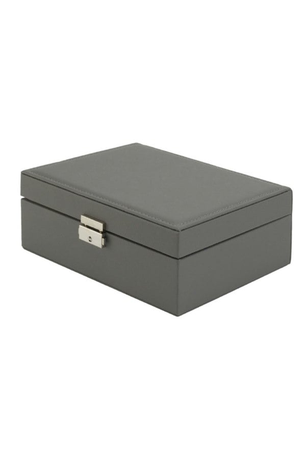 Living and Home Lockable Double Tier Faux Leather Jewellery Organizer