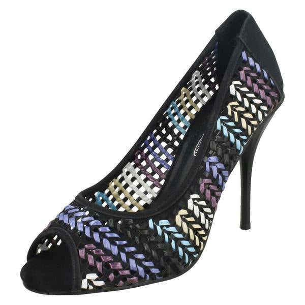 Spot On Ladies Spot On Heeled Peep Toe Court Shoe