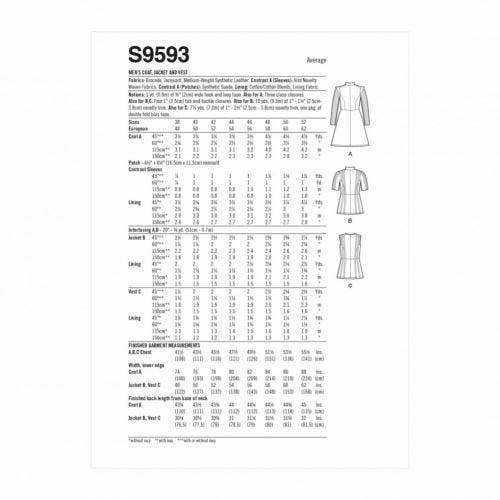 Simplicity Sewing Pattern 9593, Costumes for Men, AA (38-40-42-44) - Intermediate